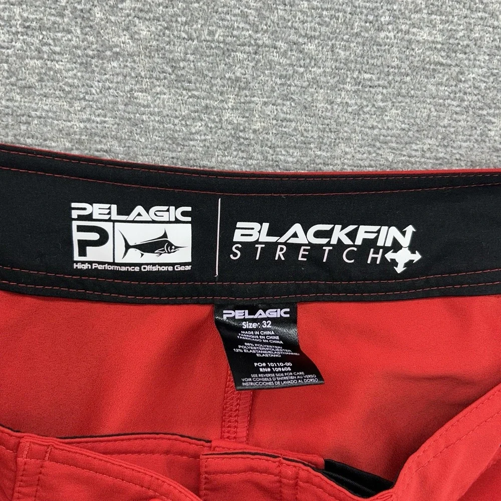 Pelagic Blackfin Board Cargo Shorts Size 32 Red Beach Casual